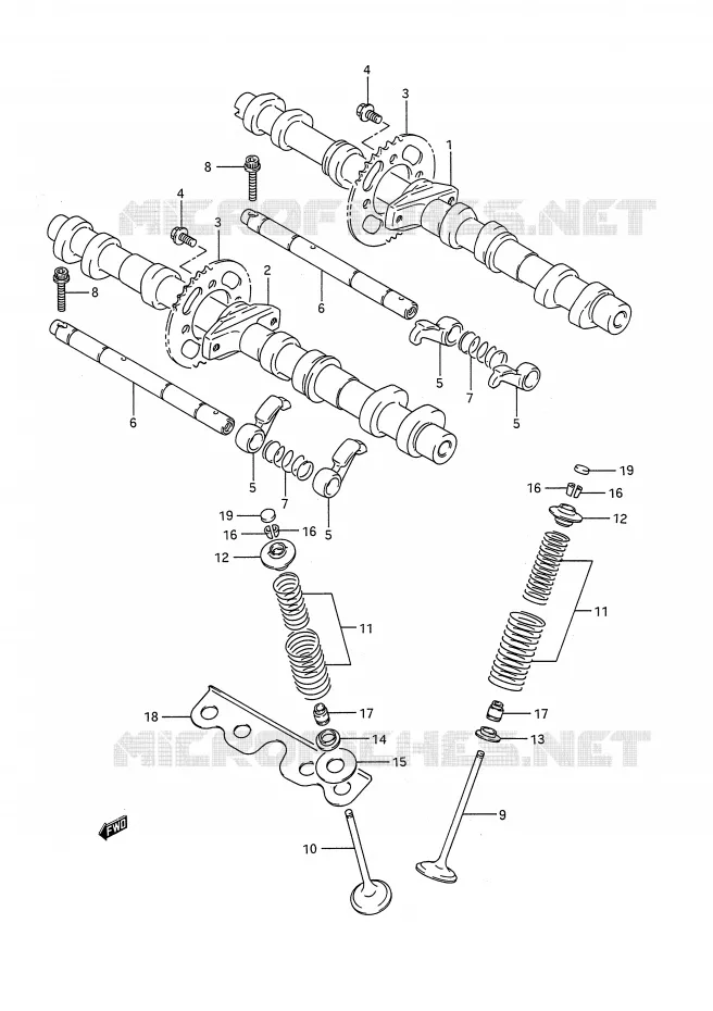 ARBRE A CAMES - SOUPAPES Suzuki MOTO 1100 GSX-R 1991  GSX-R1100M(E28)