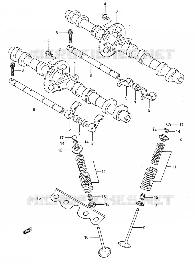 ARBRE A CAMES - SOUPAPES Suzuki MOTO 750 GSX-R 1991  GSX-R750M(E28)