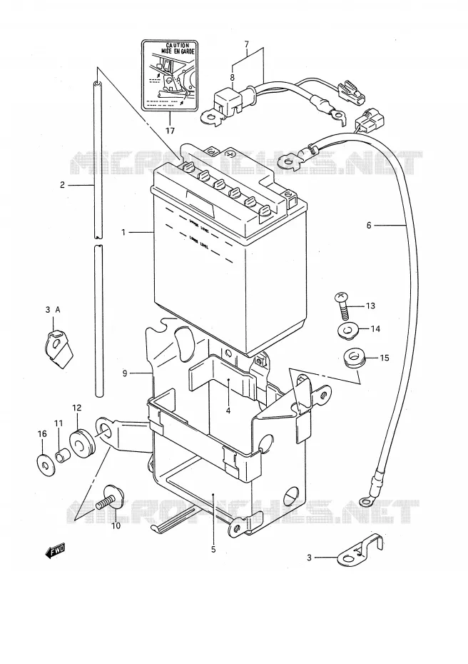 BATTERIE Suzuki MOTO 1100 GSX-F 1989  GSX1100FK(E28)