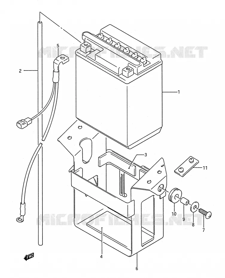 BATTERIE Suzuki MOTO 1100 GSX-R 1991  GSX-R1100M(E28)