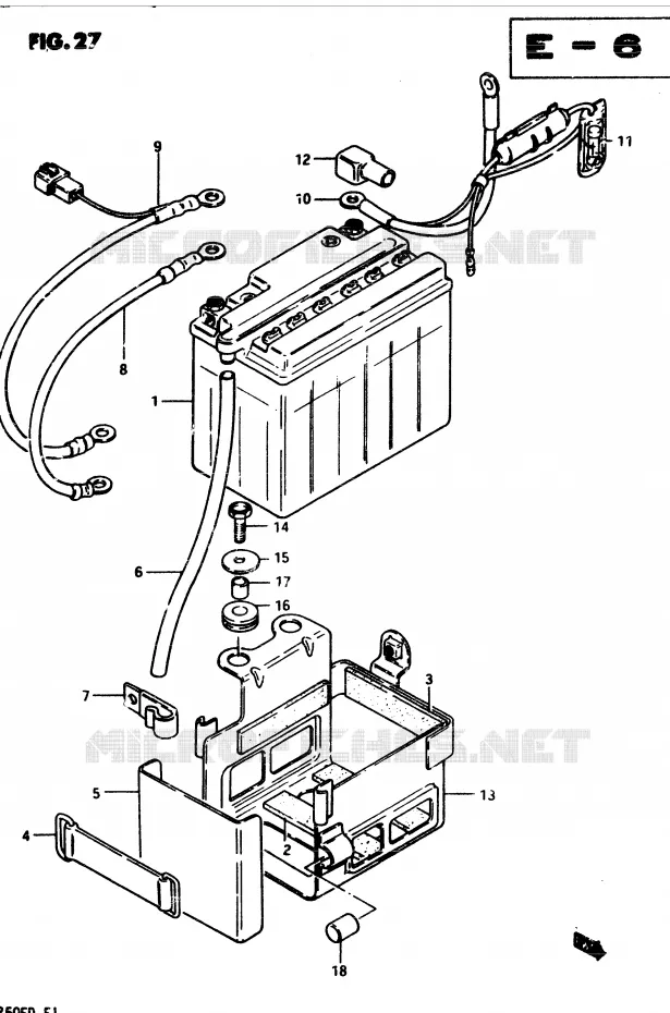 BATTERIE Suzuki MOTO 250 GSX 1982  GSX250EZ(Z/D)