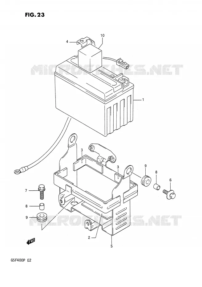 BATTERIE Suzuki MOTO 400 BANDIT 1993  GSF400P(E2)