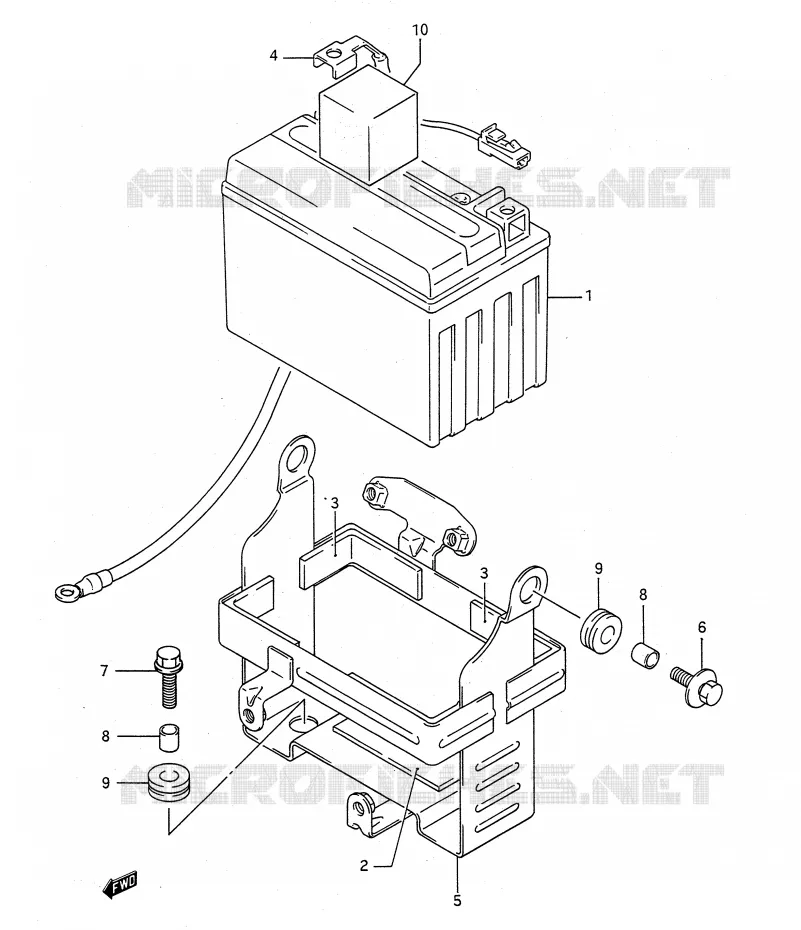 BATTERIE Suzuki MOTO 400 BANDIT-N 1991  GSF400M(E28)