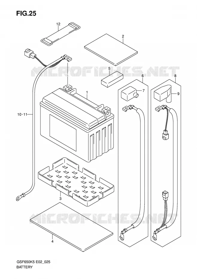 BATTERIE Suzuki MOTO 650 BANDIT 2006  GSF650SAK6(E2)
