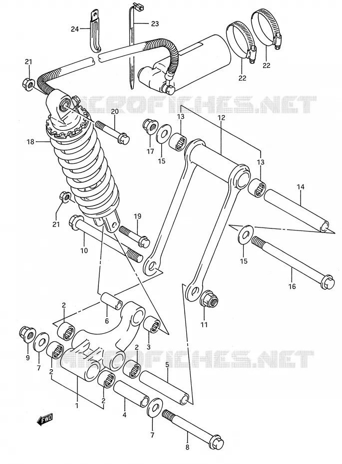 BIELLETTE DE SUSPENSION ARRIERE (MODELE N/P) Suzuki MOTO 750 GSX-R 1994  GSX-R750WR(E28)