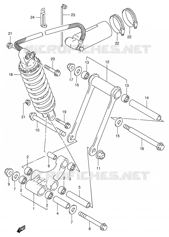 BIELLETTE DE SUSPENSION ARRIERE (MODELE P/R) Suzuki MOTO 1100 GSX-R 1994  GSX-R1100WR(E2)