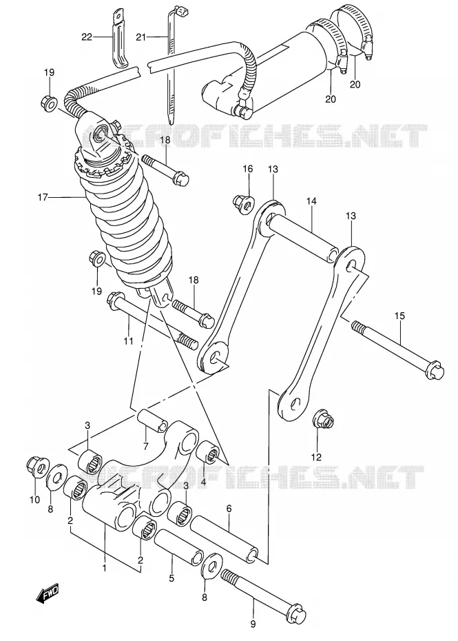 BIELLETTE DE SUSPENSION ARRIERE (MODELE S/T/V/W) Suzuki MOTO 1100 GSX-R 1996  GSX-R1100WT(E28)