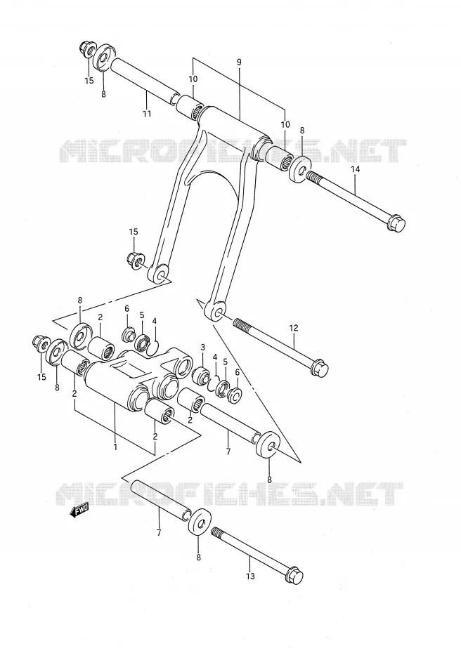 BIELLETTE DE SUSPENSION ARRIERE Suzuki MOTO 1100 GSX-F 1992  GSX1100FN(E28)