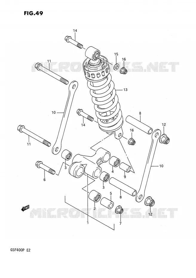 BIELLETTE DE SUSPENSION ARRIERE Suzuki MOTO 400 BANDIT 1991  GSF400M(E2)