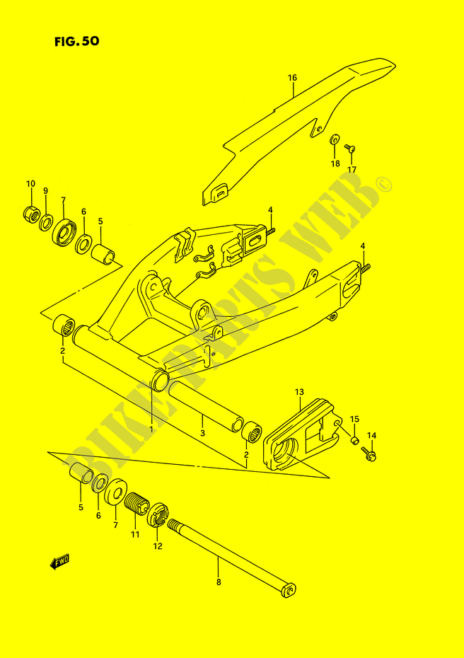 BRAS OSCILLANT ARRIERE (MODELE N/P) pour Suzuki GSX-R 750 1992