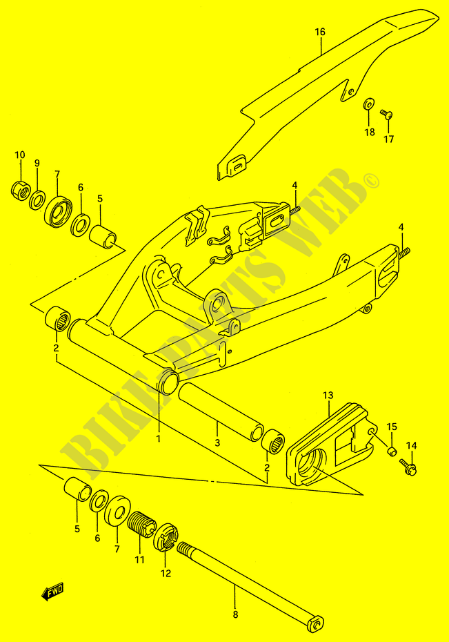 BRAS OSCILLANT ARRIERE (MODELE N/P) pour Suzuki GSX-R 750 1992