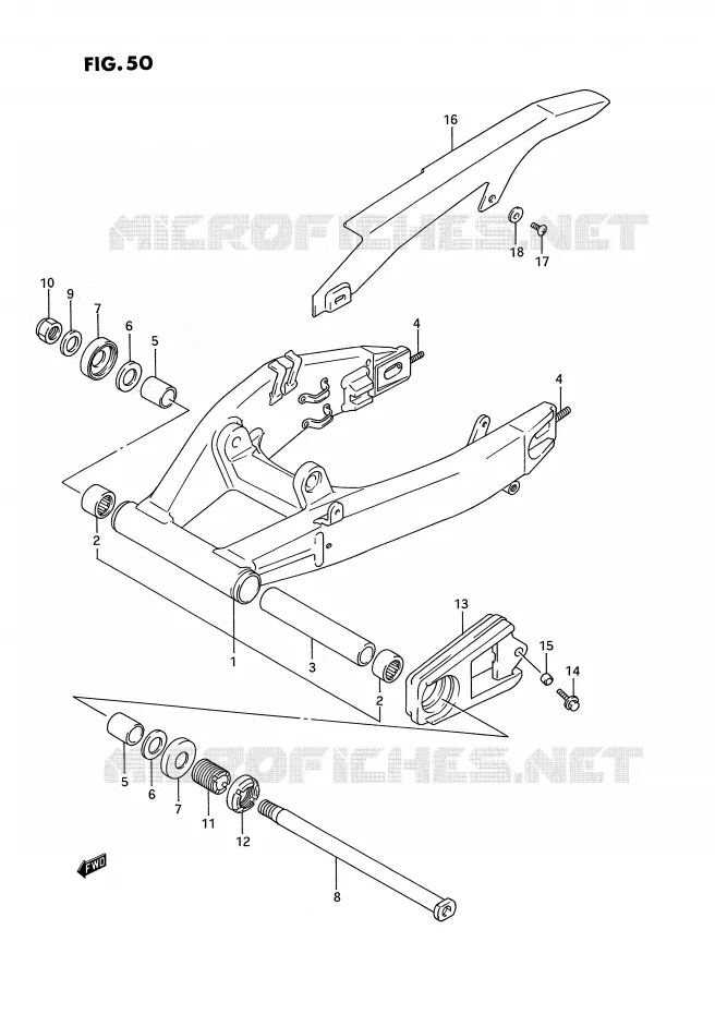 BRAS OSCILLANT ARRIERE (MODELE N/P) Suzuki MOTO 750 GSX-R 1995  GSX-R750WS(E2)
