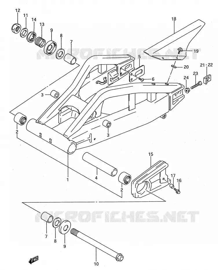 BRAS OSCILLANT ARRIERE (MODELE R/S) Suzuki MOTO 750 GSX-R 1994  GSX-R750WR(E28)