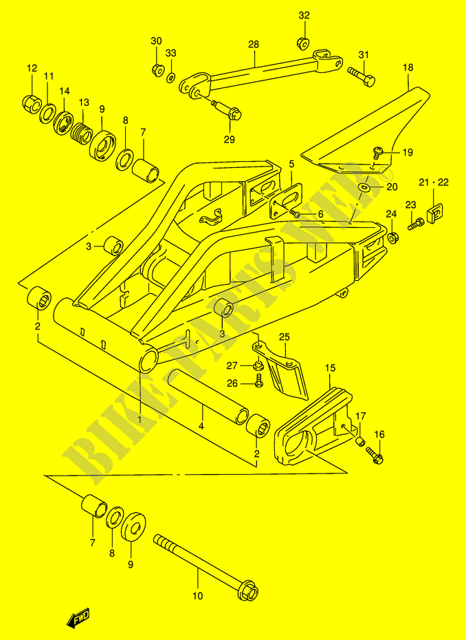 BRAS OSCILLANT ARRIERE (MODELE S/T/V/W) pour Suzuki GSX-R 1100 1997