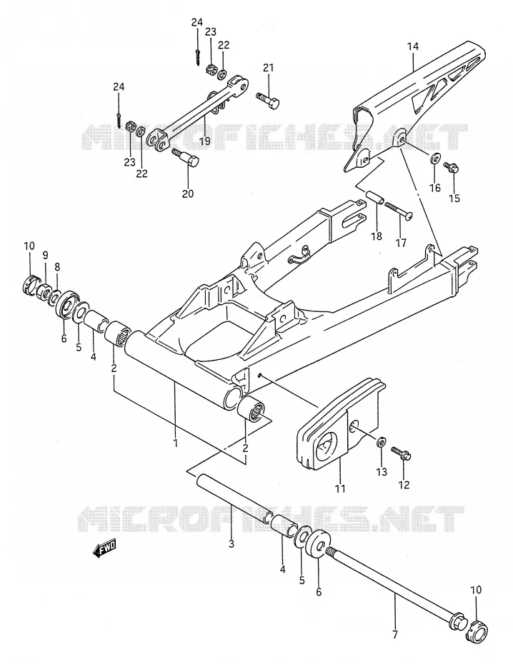 BRAS OSCILLANT ARRIERE Suzuki MOTO 1100 GSX-F 1990  GSX1100FL(E28)