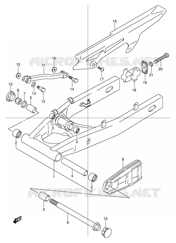BRAS OSCILLANT ARRIERE Suzuki MOTO 600 BANDIT 2002  GSF600SK2(E2)