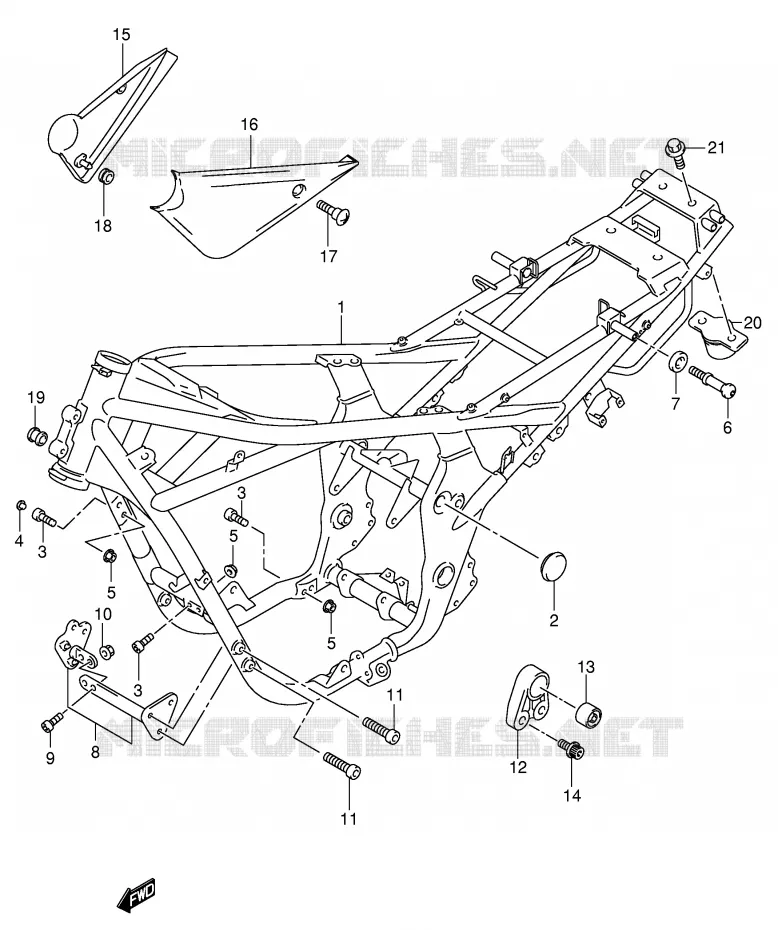 CADRE (GSF1200ZK4/ZK5/SZK5) Suzuki MOTO 1200 BANDIT 2003  GSF1200K3(E2)