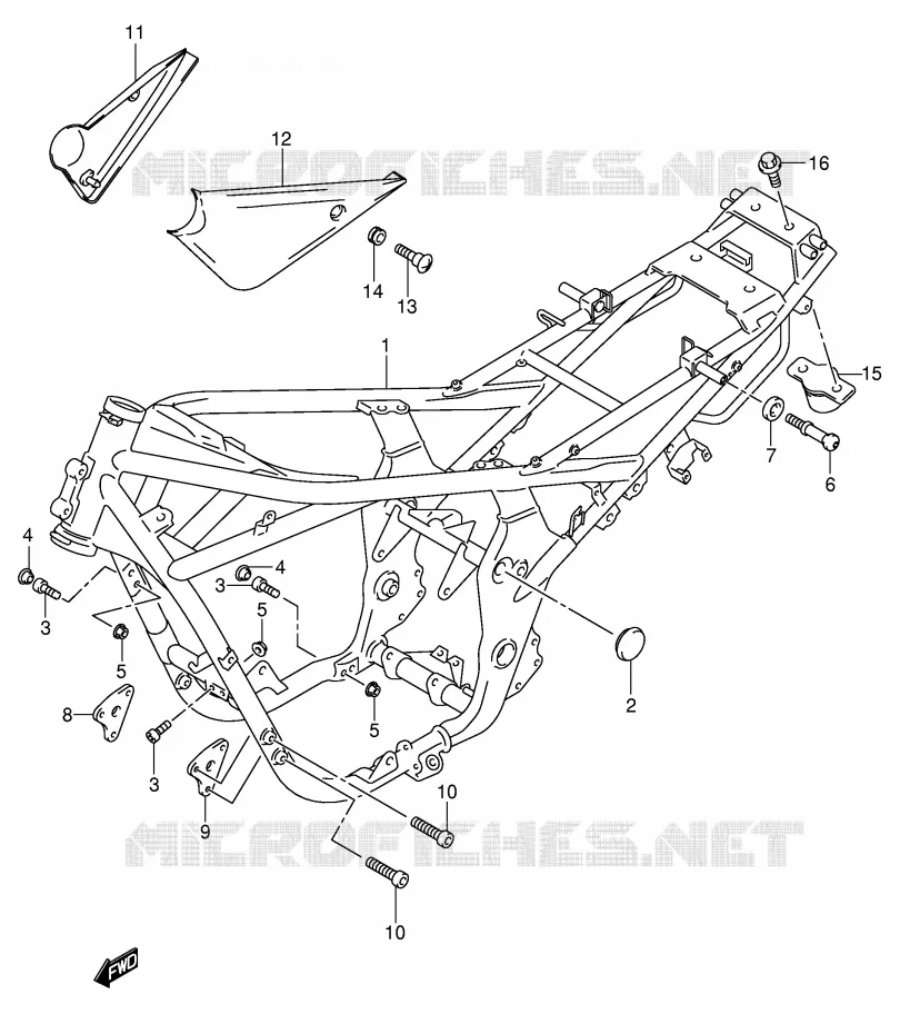 CADRE (GSF600ZK4) Suzuki MOTO 600 BANDIT 2002  GSF600K2(E2)