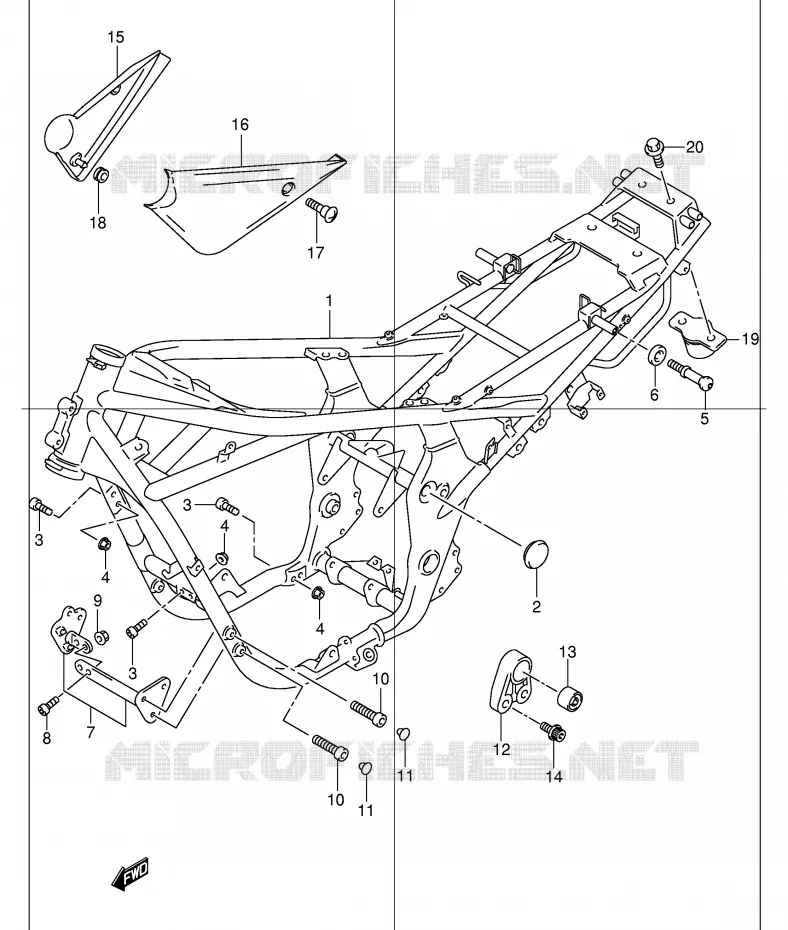 CADRE (MODELE K1) Suzuki MOTO 1200 BANDIT 2003  GSF1200SK3(E2)
