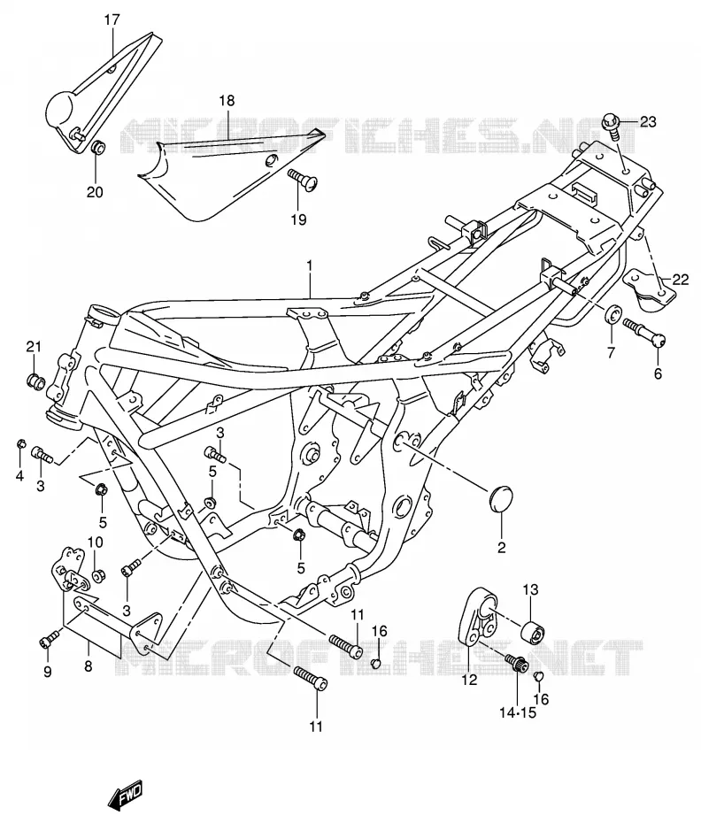 CADRE (MODELE K2/K3/K4/K5) Suzuki MOTO 1200 BANDIT 2002  GSF1200SK2(E2)