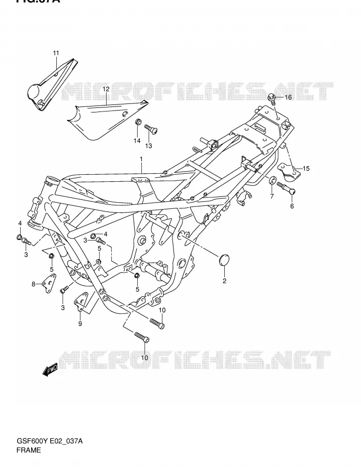 CADRE (MODELE K2) Suzuki MOTO 600 BANDIT 2002  GSF600SUK2(E2)