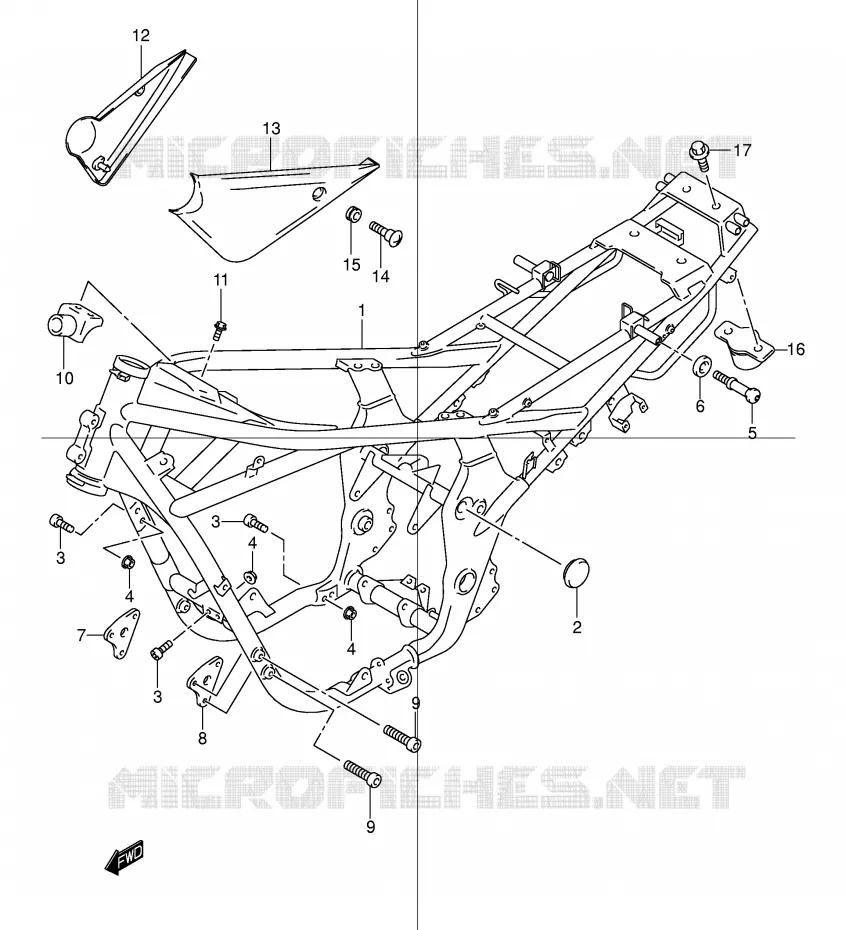 CADRE (MODELE Y/K1) Suzuki MOTO 600 BANDIT 2002  GSF600SUK2(E2)