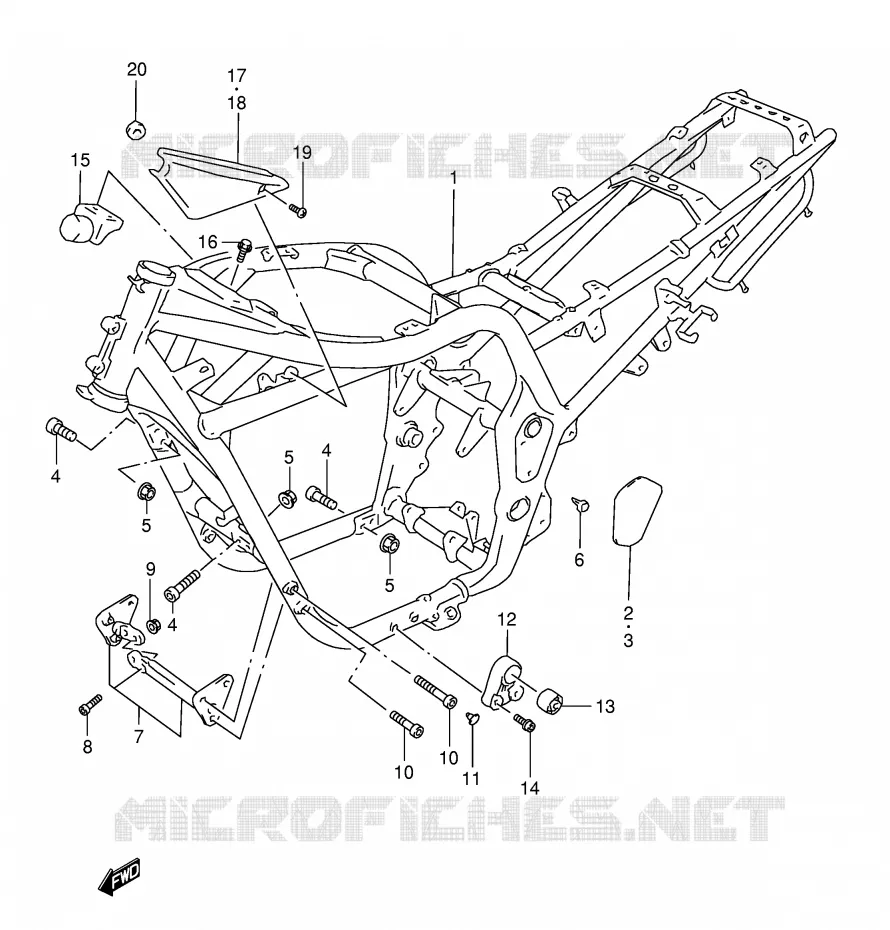 CADRE (MODELE Y) Suzuki MOTO 1200 BANDIT 1997  GSF1200SV(E28)