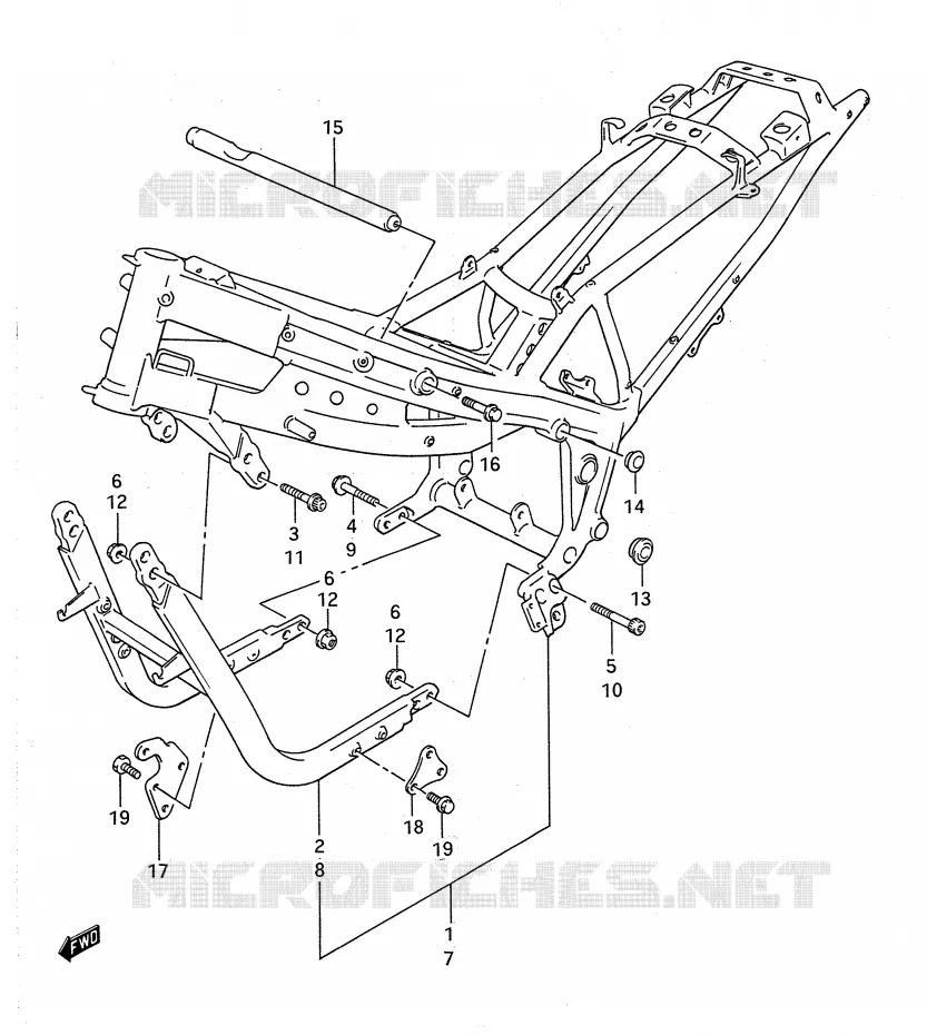 CADRE Suzuki MOTO 1100 GSX-F 1991  GSX1100FM(E28)