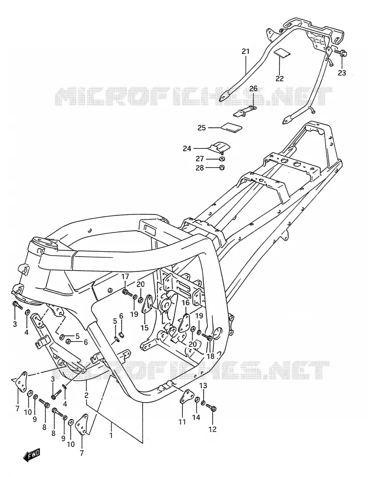 CADRE Suzuki MOTO 1100 GSX-R 1992  GSX-R1100N(E28)
