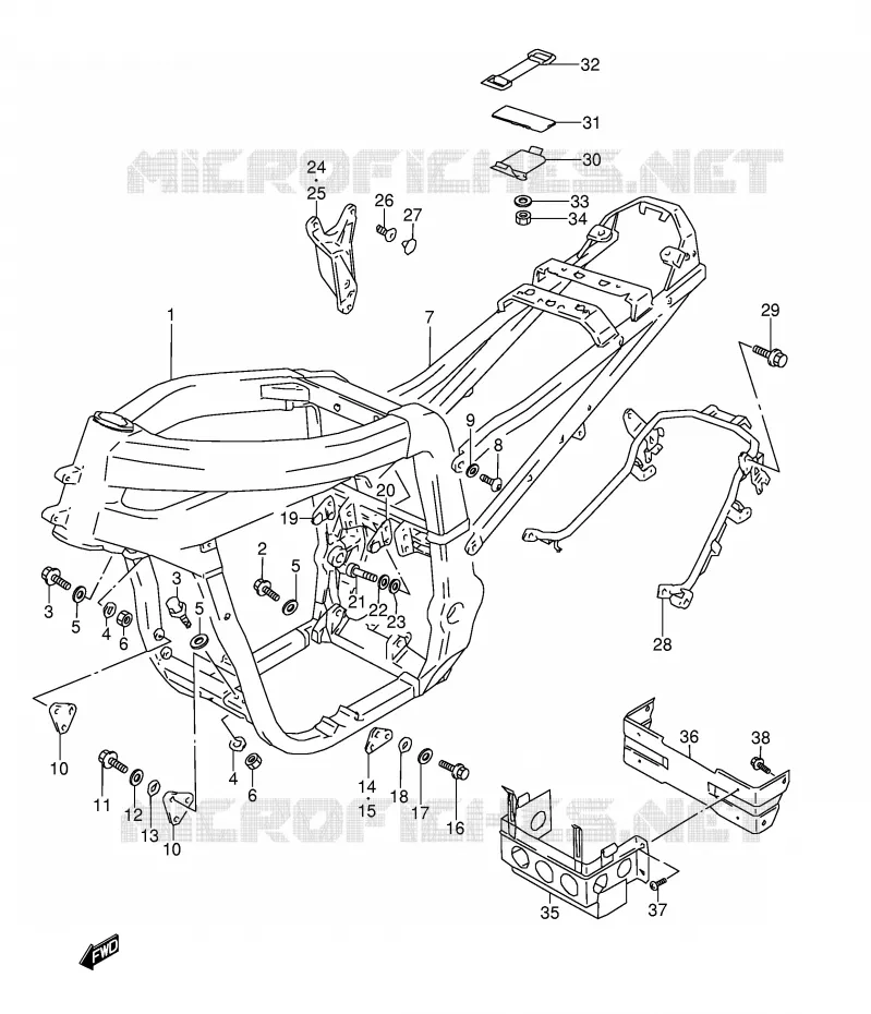 CADRE Suzuki MOTO 1100 GSX-R 1993  GSX-R1100WP(E28)