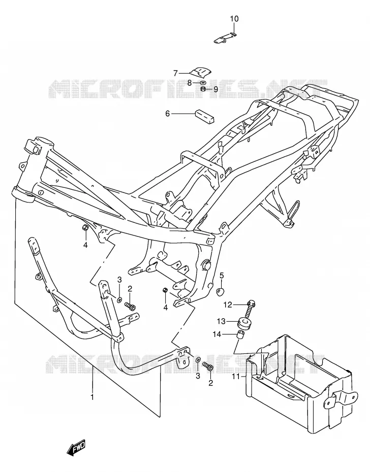CADRE Suzuki MOTO 250 GSX 1997  GSX250FV(E24)