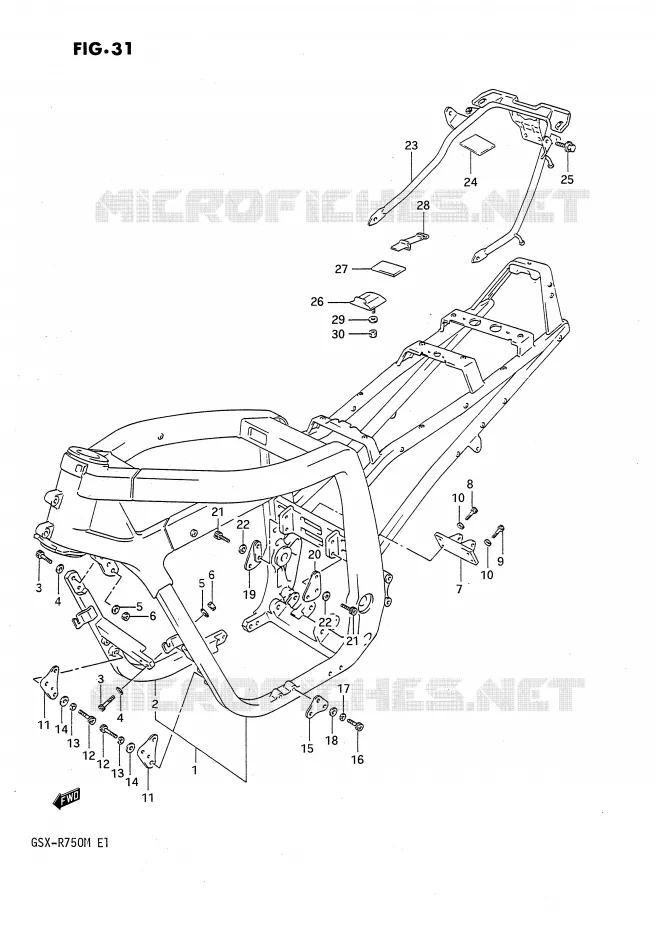 CADRE Suzuki MOTO 750 GSX-R 1991  GSX-R750M(E1)
