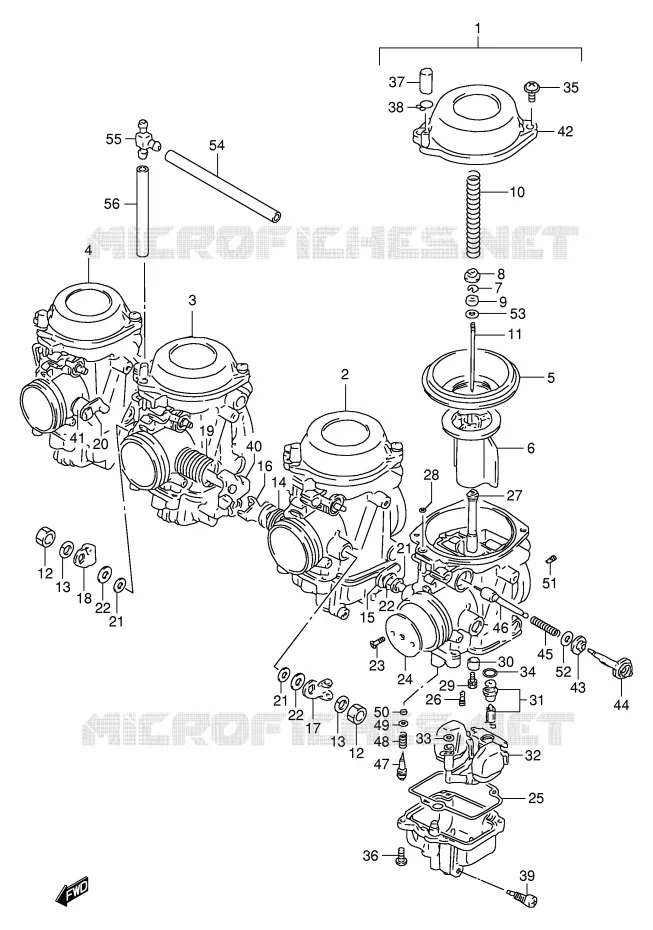 CARBURATEUR (MODELE P/R) Suzuki MOTO 1100 GSX-R 1993  GSX-R1100WP(E2)