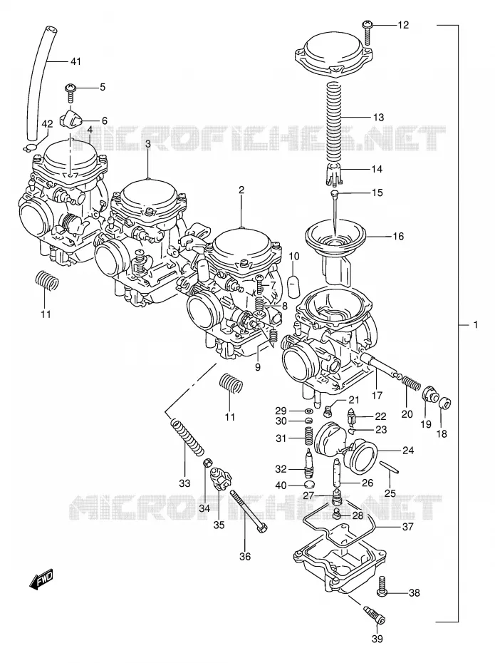 CARBURATEUR (MODELE T) Suzuki MOTO 600 BANDIT 1996  GSF600T/GSF600ST/GSF600UT/GSF600SUT