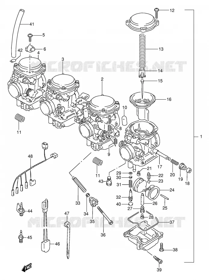 CARBURATEUR (MODELE V/W/X) Suzuki MOTO 600 BANDIT 1996  GSF600SUT(E2)