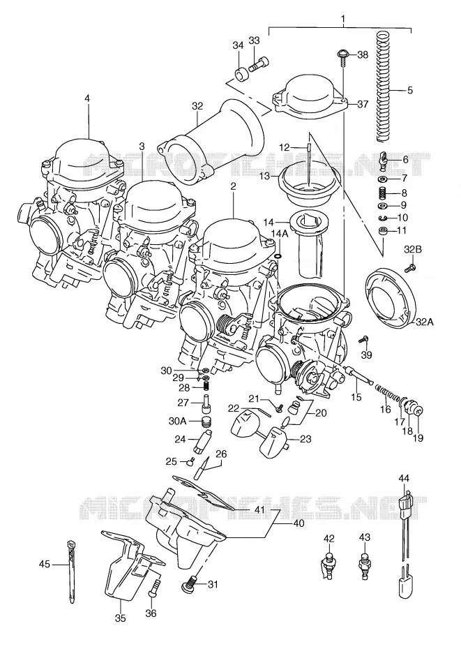 CARBURATEUR (MODELE W/X/Y) Suzuki MOTO 600 GSX-R 1998  GSX-R600W(E2)
