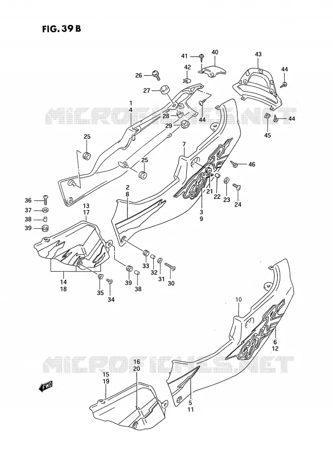 CARENAGES ARRIERE  (MODELE R) Suzuki MOTO 750 GSX-R 1993  GSX-R750WP(E2)