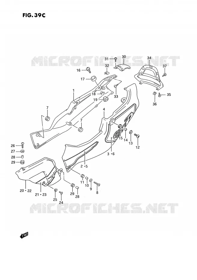 CARENAGES ARRIERE  (MODELE S) Suzuki MOTO 750 GSX-R 1994  GSX-R750WR(E2)