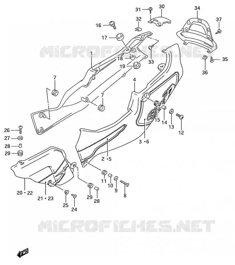 CARENAGES ARRIERE  (MODELE S) Suzuki MOTO 750 GSX-R 1994  GSX-R750WR(E28)