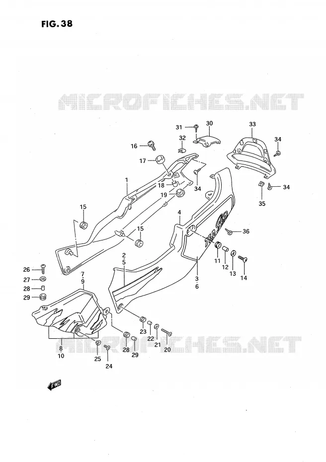 CARENAGES ARRIERE Suzuki MOTO 750 GSX-R 1994  GSX-R750SPR(E4)