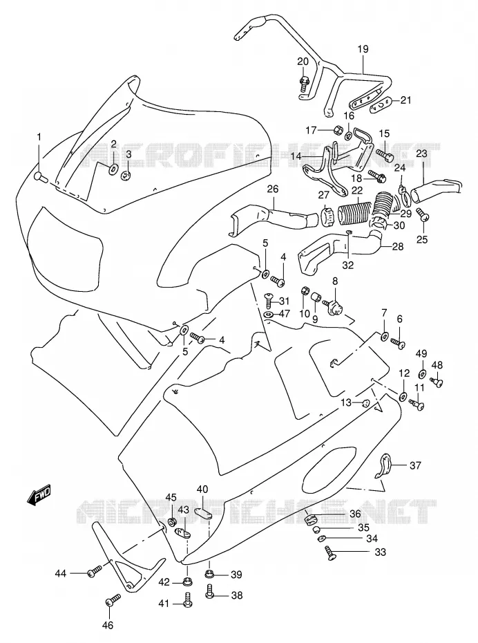 CARENAGES ET SUPPORTS AVANT Suzuki MOTO 400 GSX-R 1994  GSX-R400RR(E30)