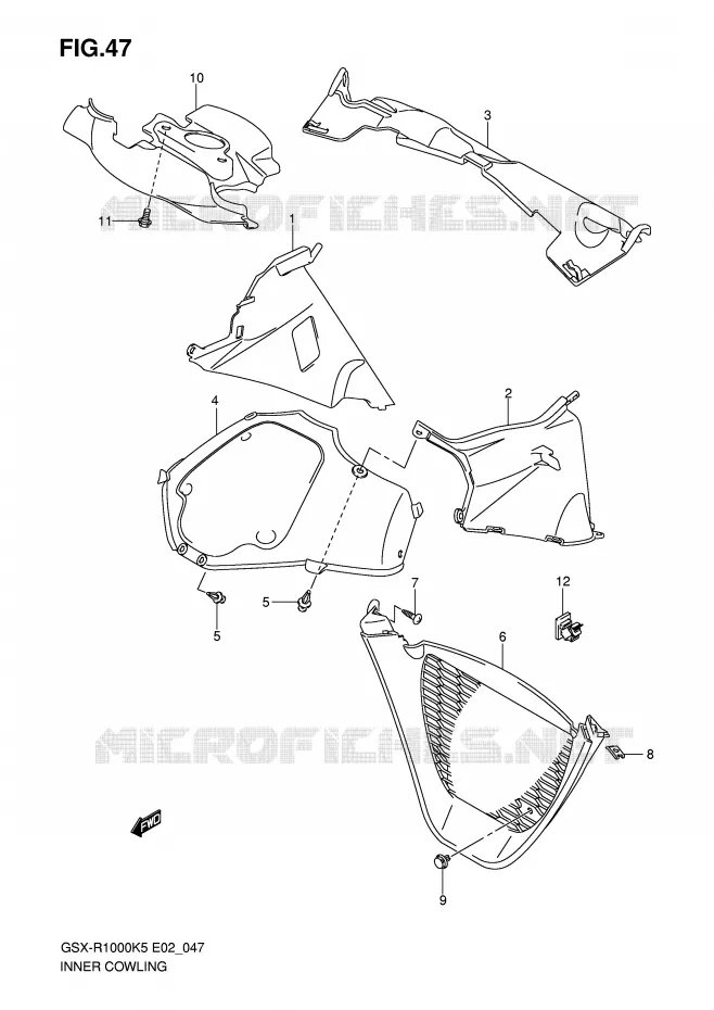 CARENAGES INTERIEURS Suzuki MOTO 1000 GSX-R 2005  GSX-R1000K5(E2)
