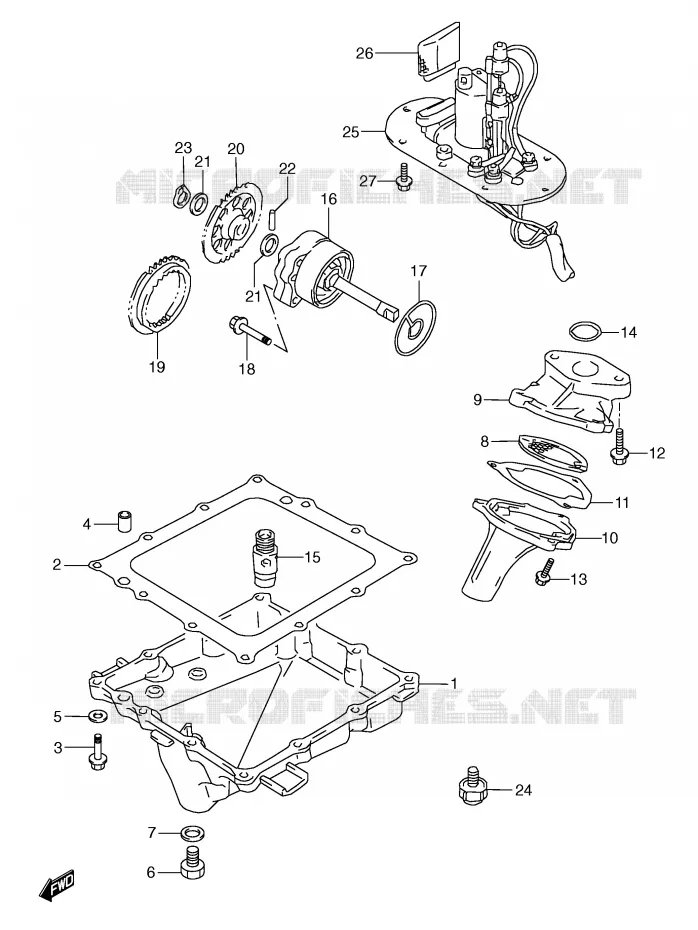 CARTER INFERIEUR - POMPE A HUILE - POMPE A ESSENCE Suzuki MOTO 600 GSX-R 2000  GSX-R600Y(E2)