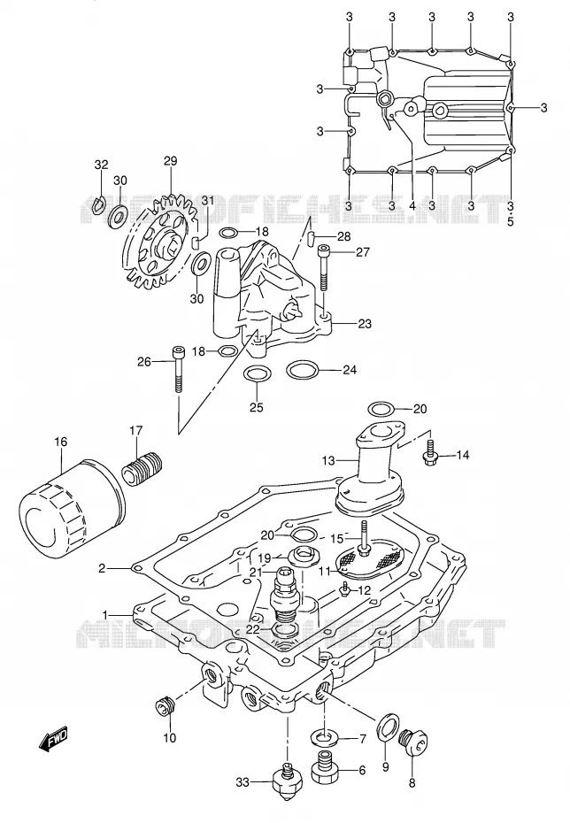 CARTER INFERIEUR - POMPE A HUILE Suzuki MOTO 1100 GSX-R 1994  GSX-R1100WR(E28)