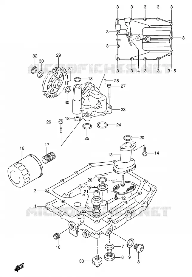 CARTER INFERIEUR - POMPE A HUILE Suzuki MOTO 1100 GSX-R 1995  GSX-R1100WSKS(E2)