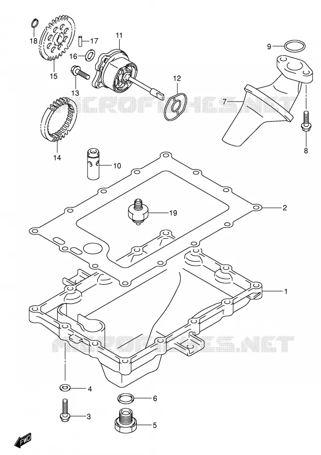 CARTER INFERIEUR - POMPE A HUILE Suzuki MOTO 600 GSX-R 2003  GSX-R600K3(E2)