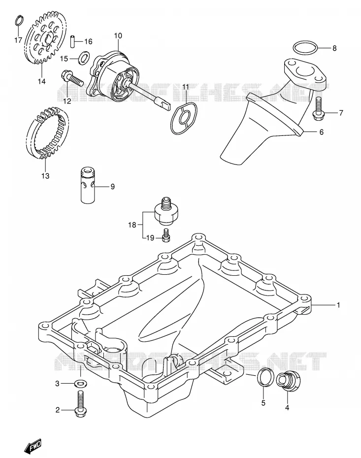 CARTER INFERIEUR - POMPE A HUILE Suzuki MOTO 600 GSX-R 2004  GSX-R600K4(E2)