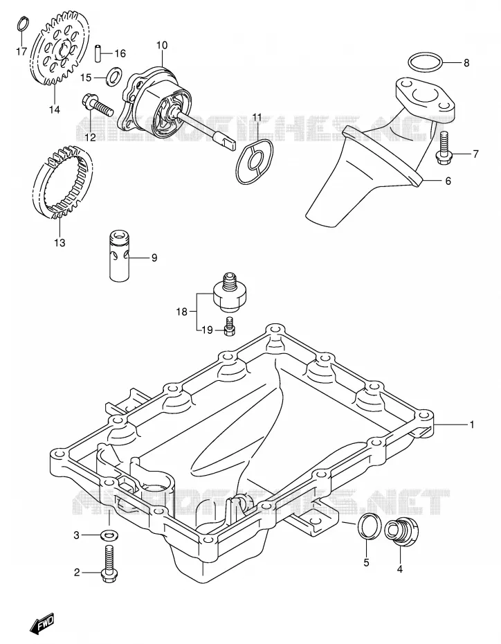 CARTER INFERIEUR - POMPE A HUILE Suzuki MOTO 750 GSX-R 2004  GSX-R750U2K4(E2)
