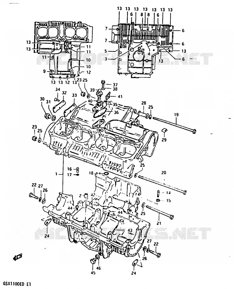 CARTER (MODELE D) Suzuki MOTO 1100 GSX-E 1983  GSX1100ED(Z/D)