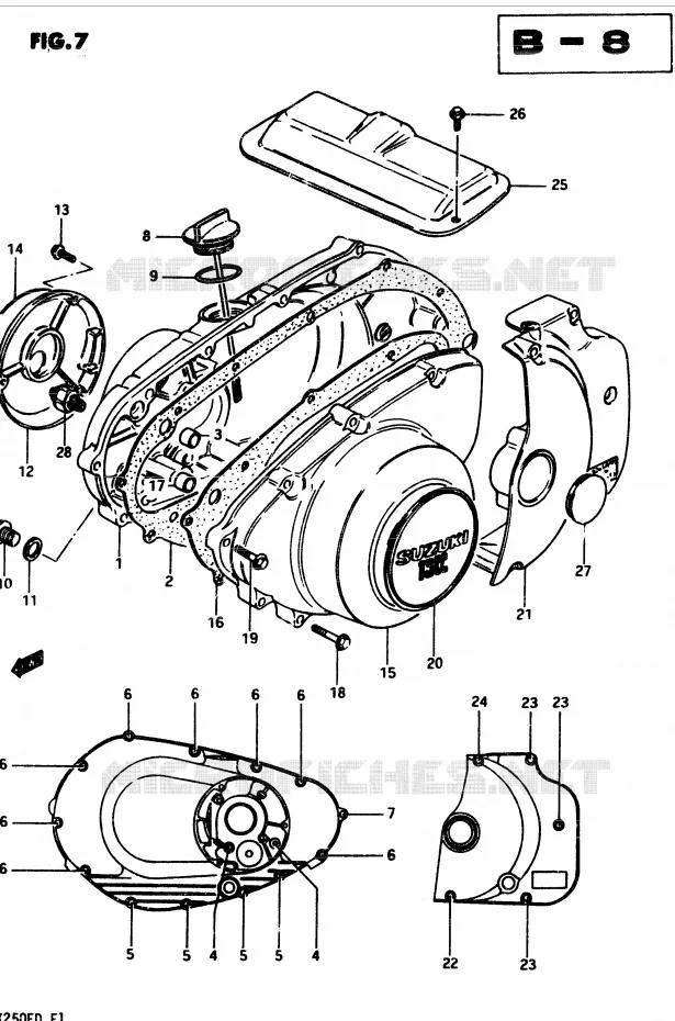 CARTER (MODELE Z) Suzuki MOTO 250 GSX 1982  GSX250Z(Z/D)